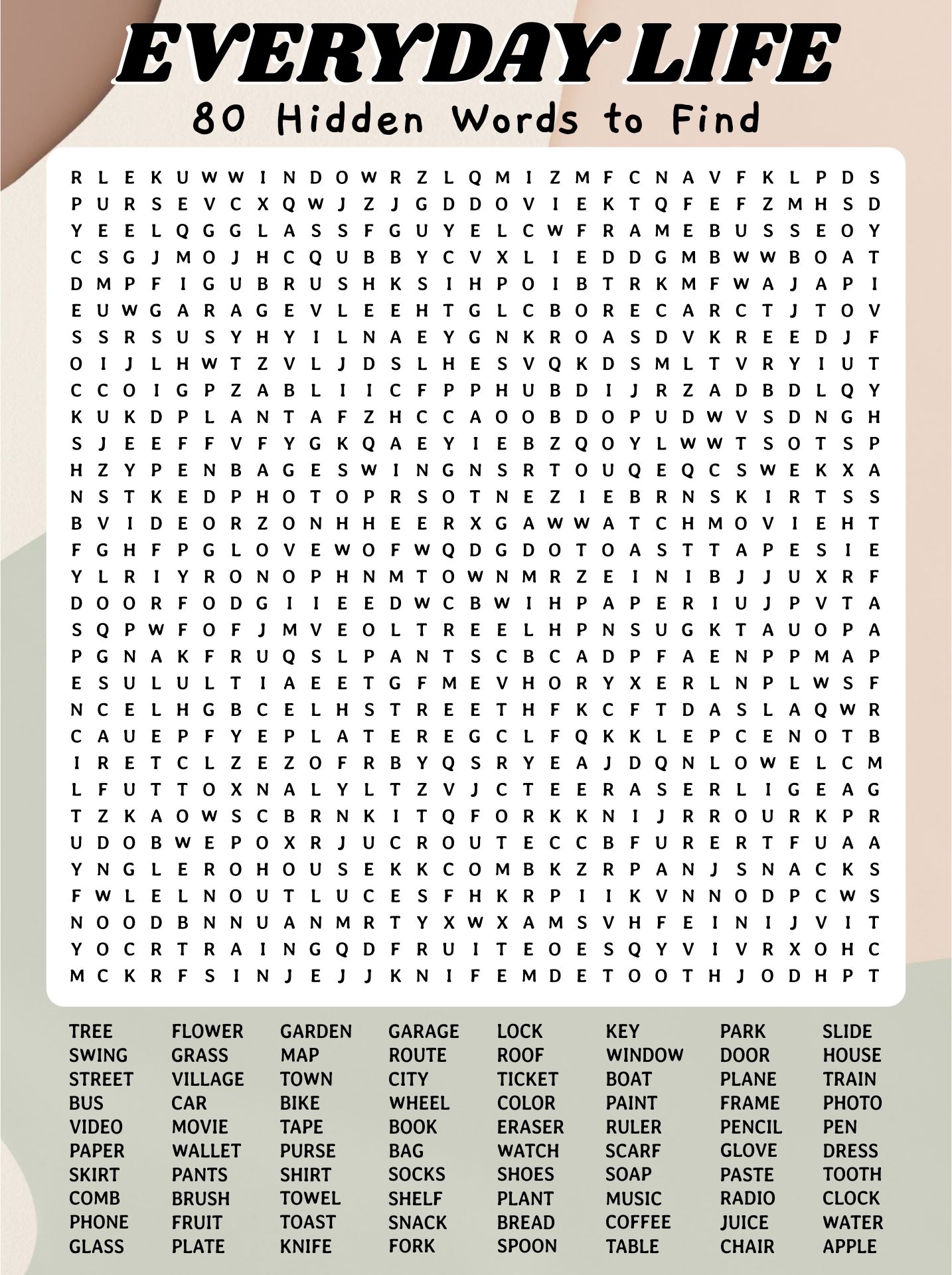 100 Hard Word Search Puzzles Printable Free Growing Play NBKomputer