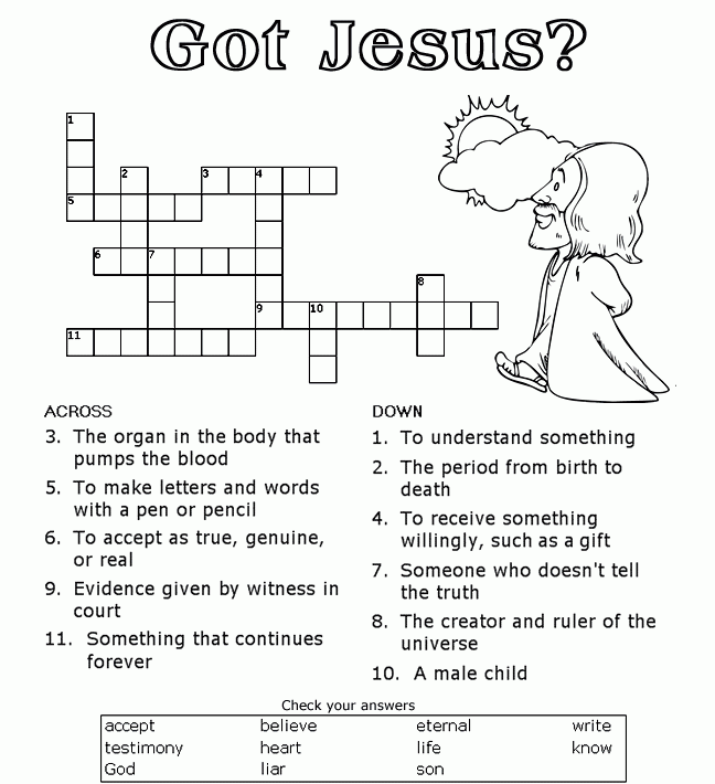 15 Fun Bible Crossword Puzzles Kitty Baby Love