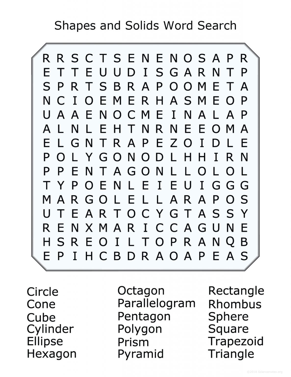 2D And 3D Shapes Word Search Puzzle Word Search Printable 2D And 3D Shapes Word Search Puzzle Word Search Printable