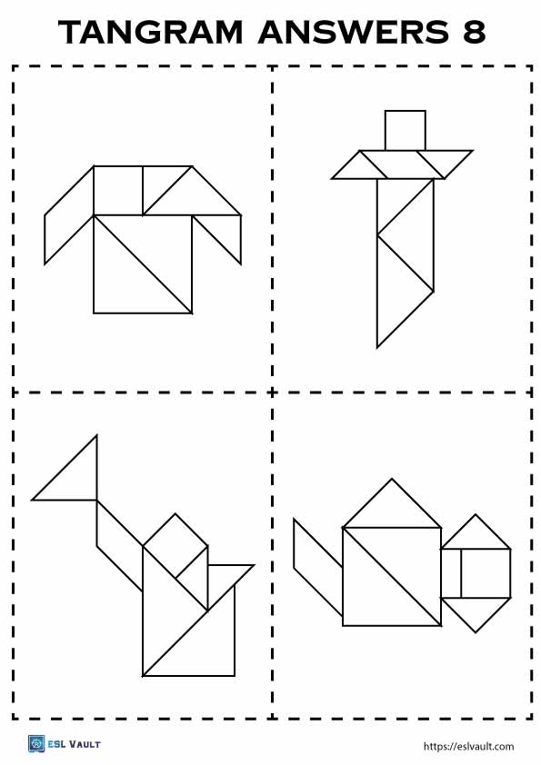 32 Free Printable Tangram Puzzles PDF ESL Vault