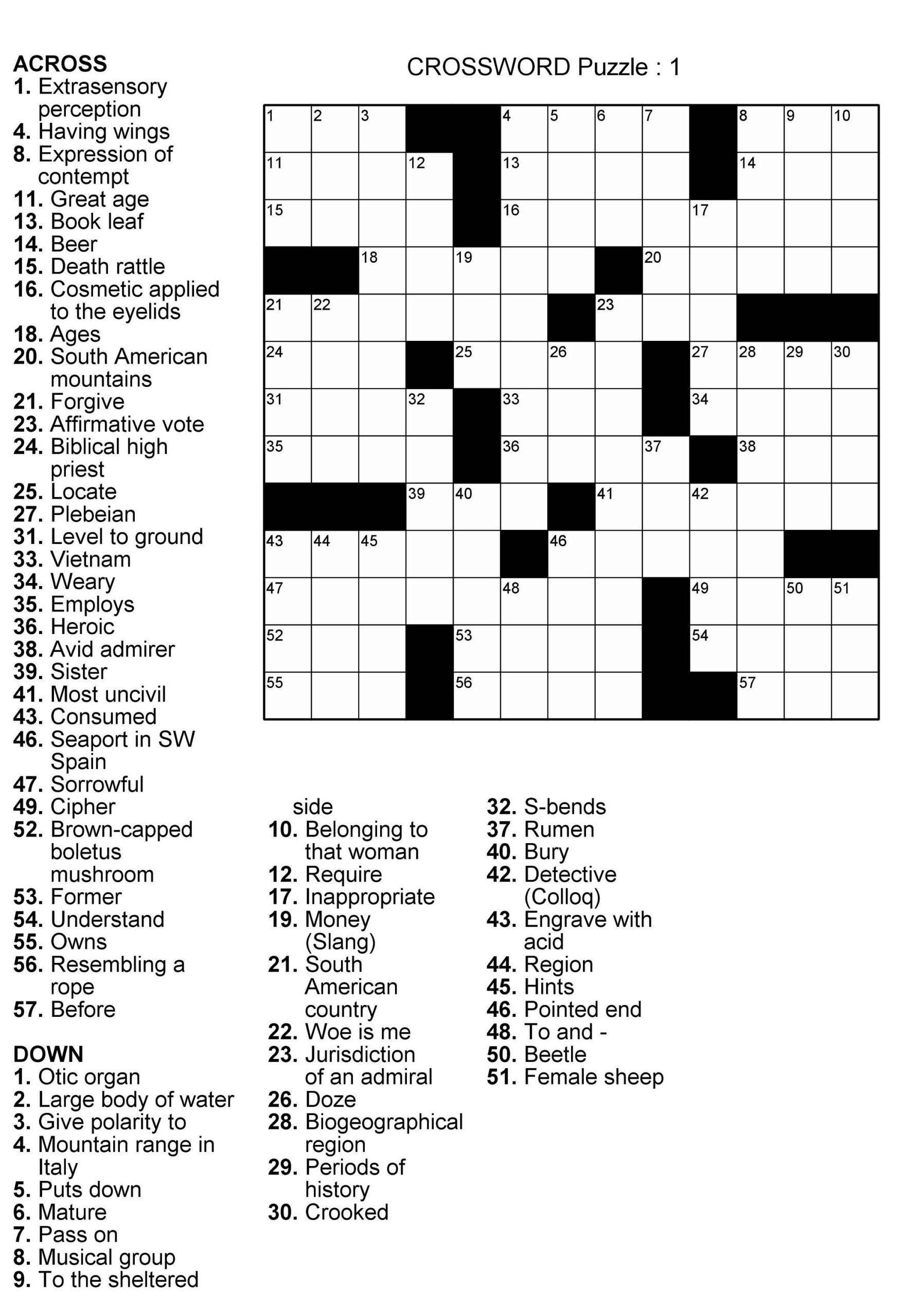50 States Crossword Puzzle Printable Printable Crossword Puzzles Images
