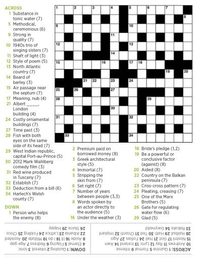 Beginner General Knowledge Easy Crossword Puzzles Printable 
