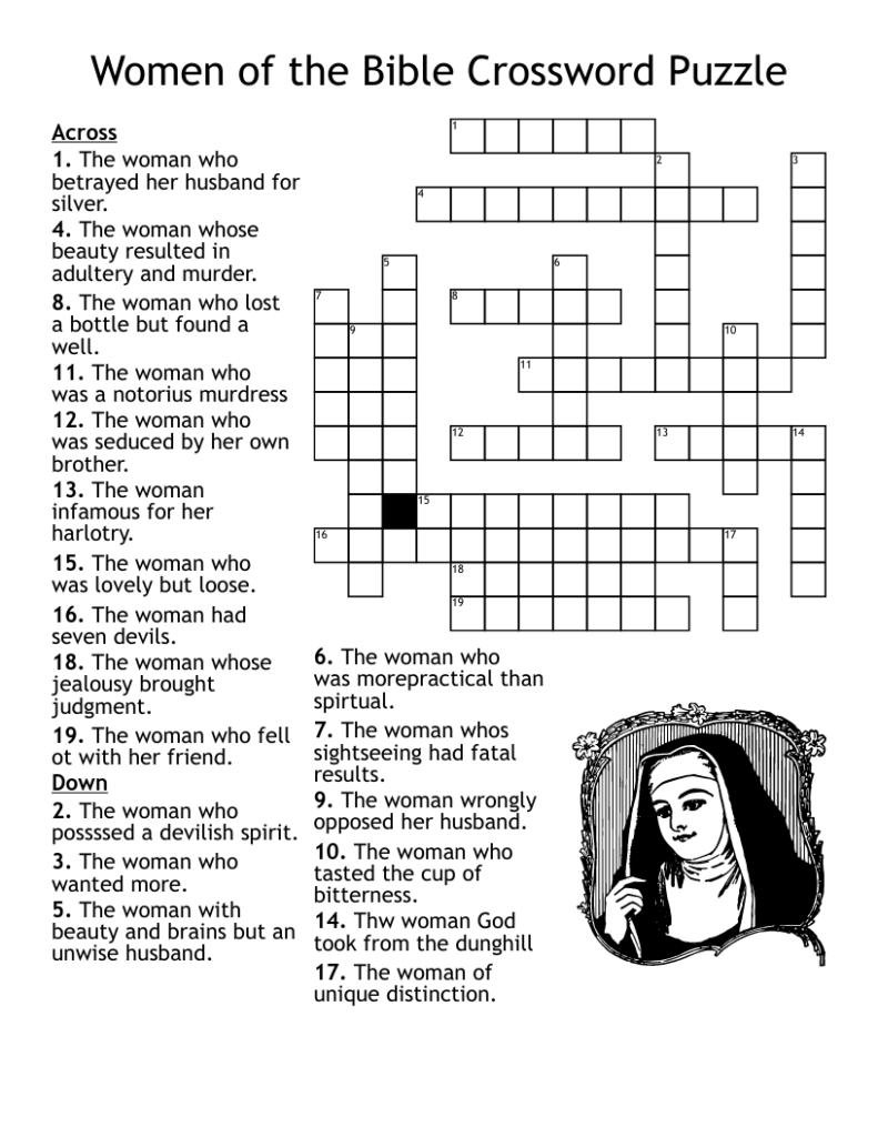 Bible Crossword Puzzles For Adults Free Crossword Puzzles Printable