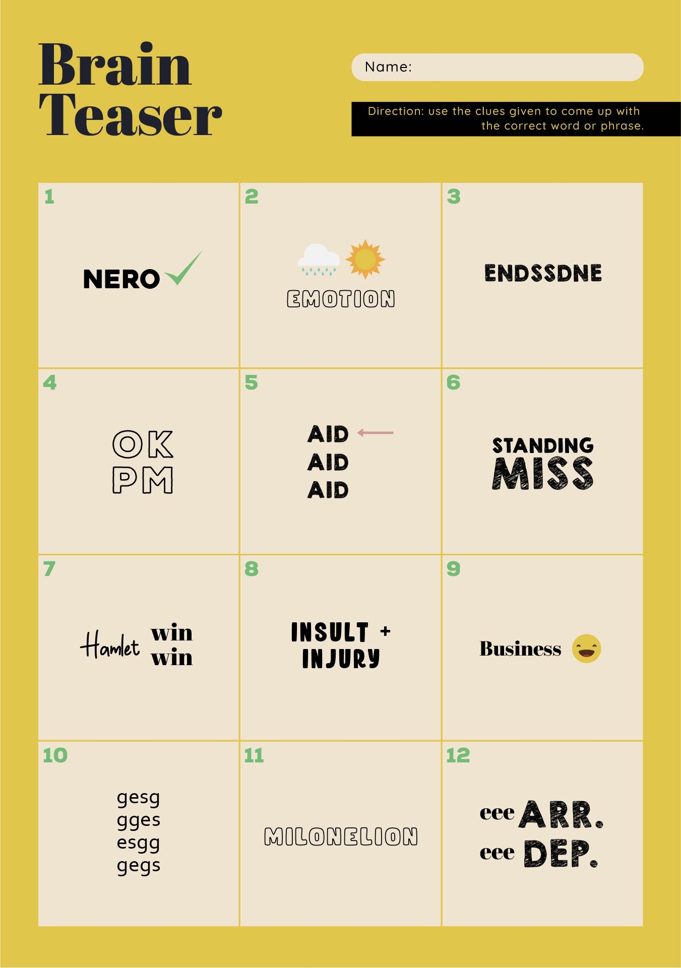 Brain Puzzles For Adults 10 Free PDF Printables Printablee Brain Puzzles For Adults 10 Free PDF Printables Printablee