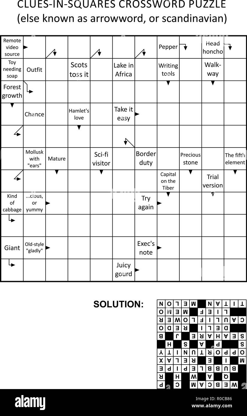 Clues in squares Crossword Puzzle Or Arrow Word Puzzle Else Arrowword 