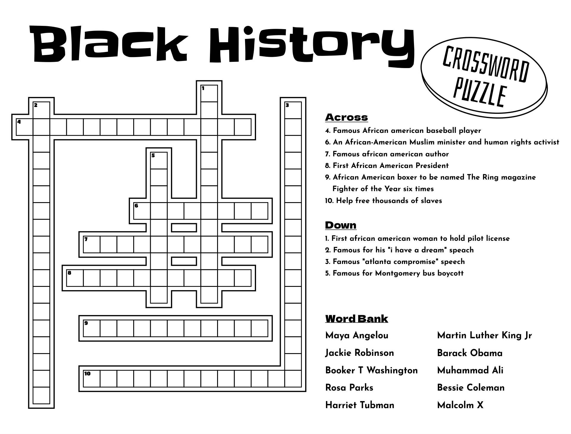 Crossword Puzzle Printable Easy Printable Free Templates