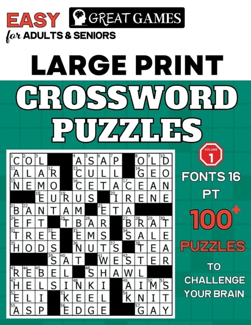 Crossword Puzzles For Adults Large Print Easy to Read Puzzles For 