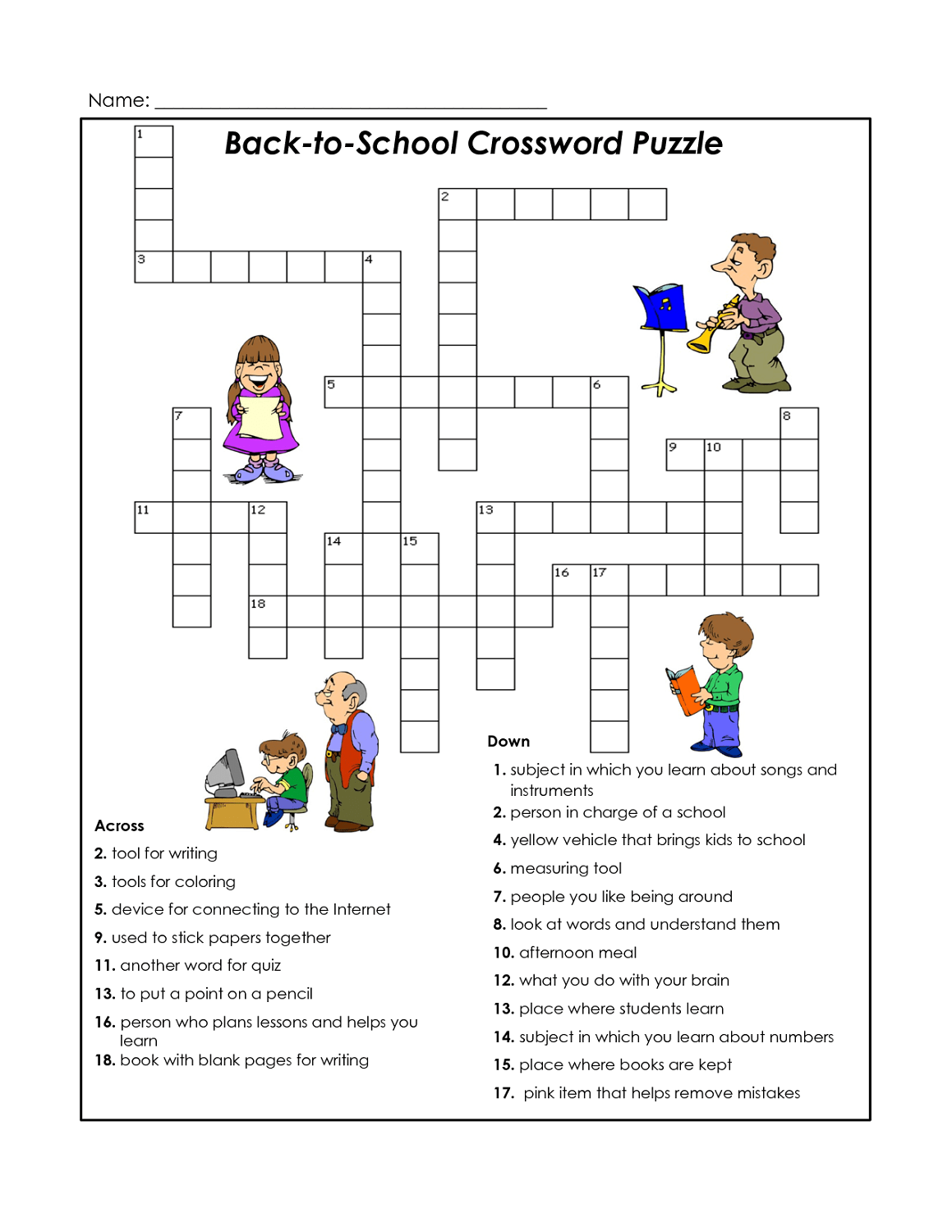 Crossword Puzzles Printable Kids Printable Calendars AT A GLANCE