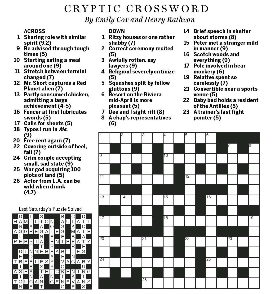Cryptic Crosswords Printable James Crossword Puzzles Cryptic Crosswords Printable James Crossword Puzzles