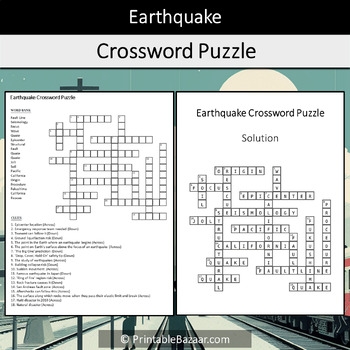 Earthquake Crossword Puzzle Worksheet Activity By Crossword Corner
