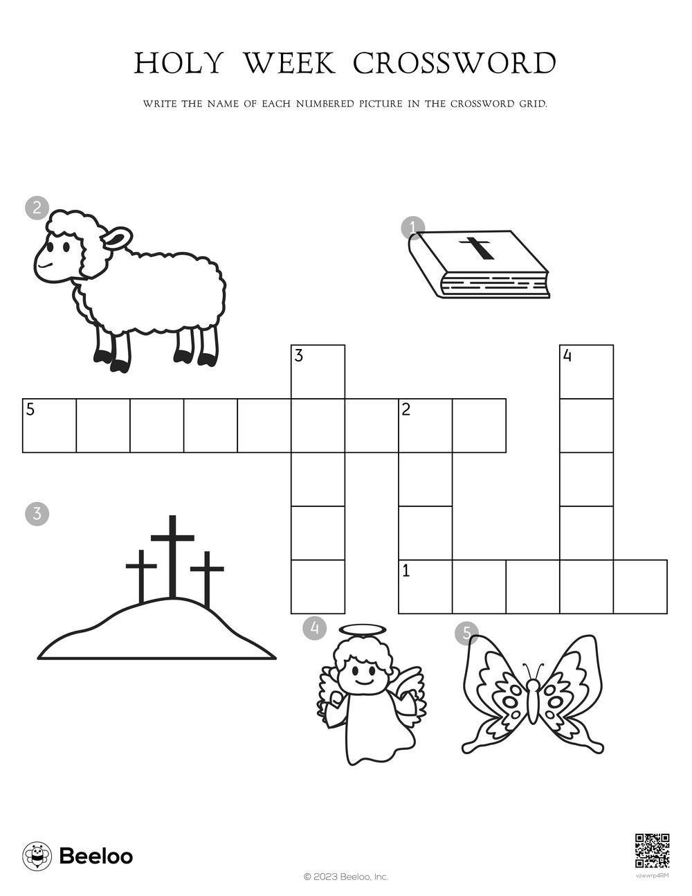 Easter themed Crossword Puzzles Beeloo Printables