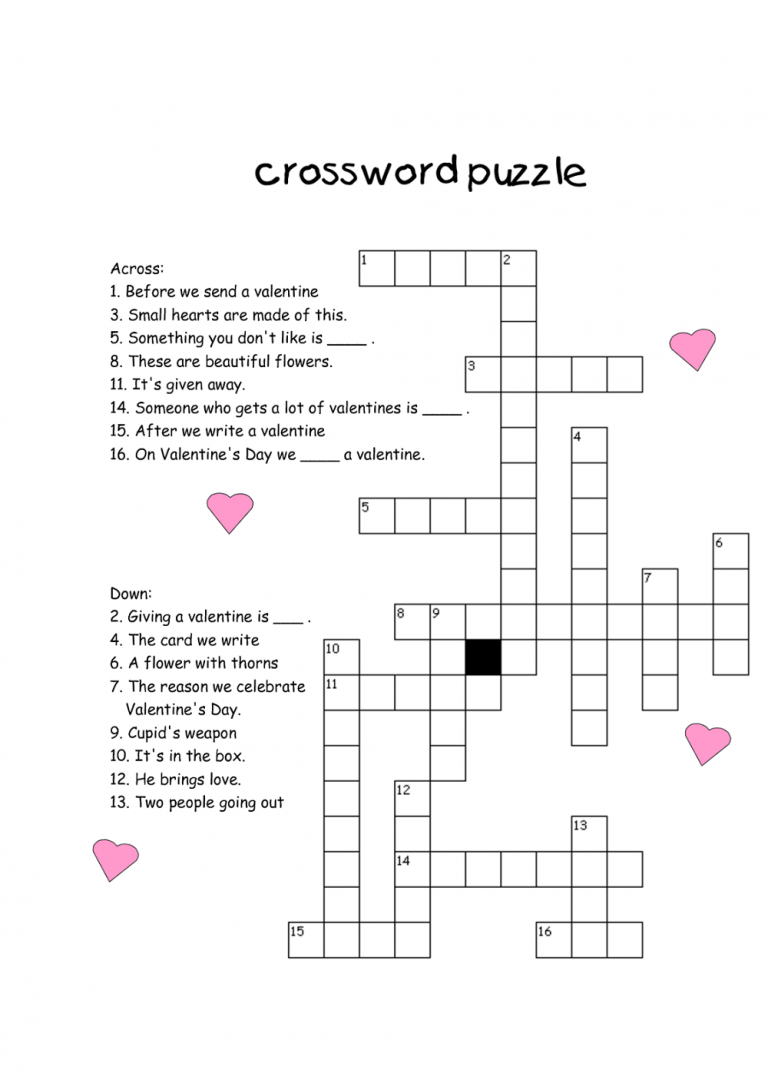 Easy Crossword Puzzle Modern Easycrosswordpuzzlesprintable