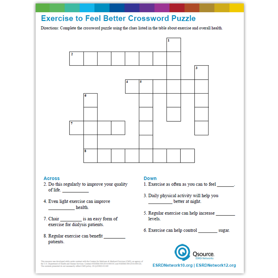 Exercise To Feel Better Crossword Resourcehub Exchange