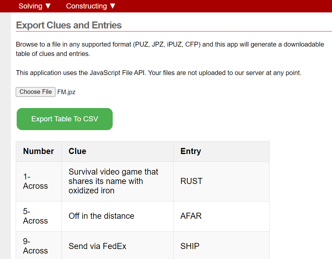 Exporting Crossword Clues And Entries Crossword Nexus Blog
