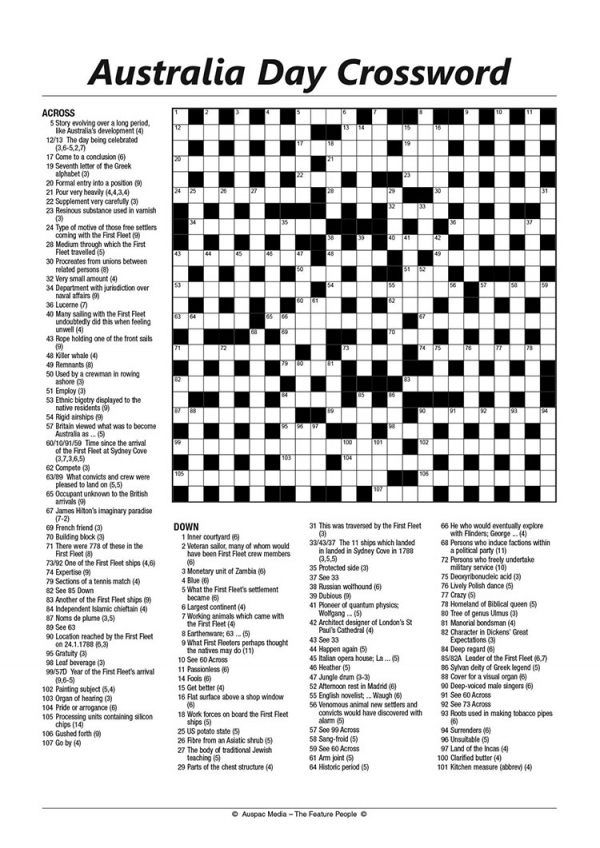 Free Aussie Crossword Puzzles For Seniors Prntbl 