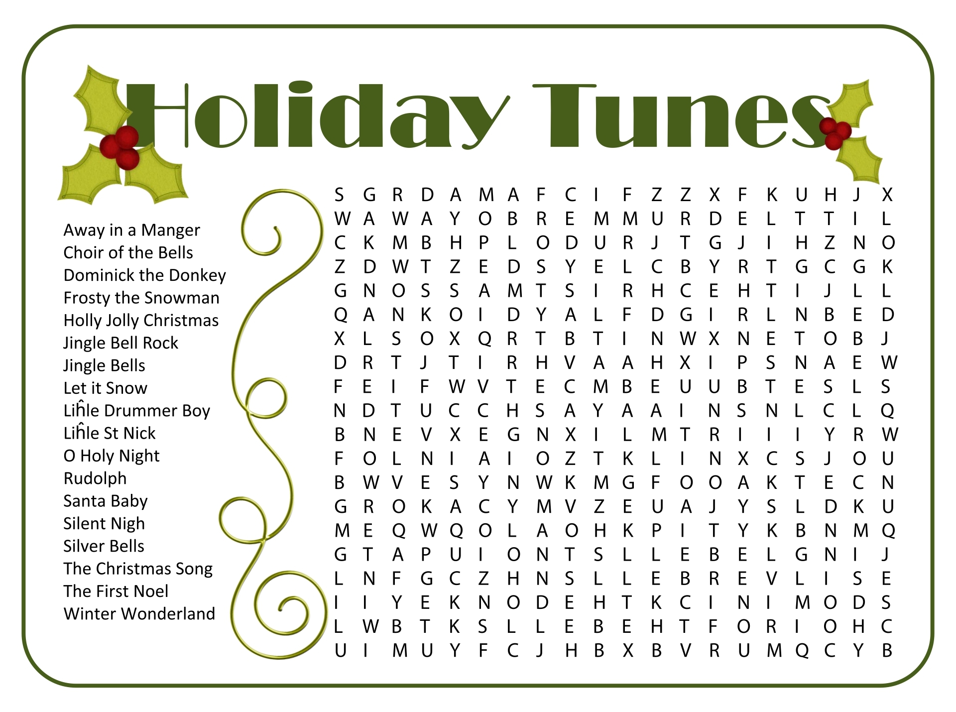 Free Holiday Word Search Puzzles Printables Prntbl 