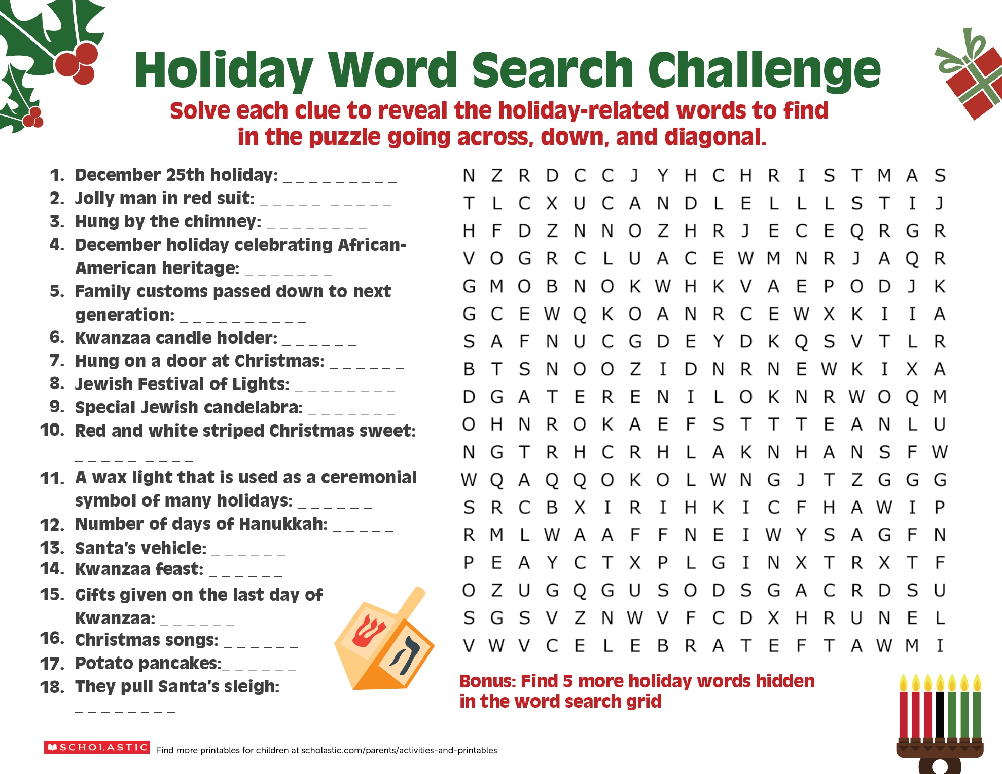 Free Holiday Word Search Puzzles Printables Prntbl 