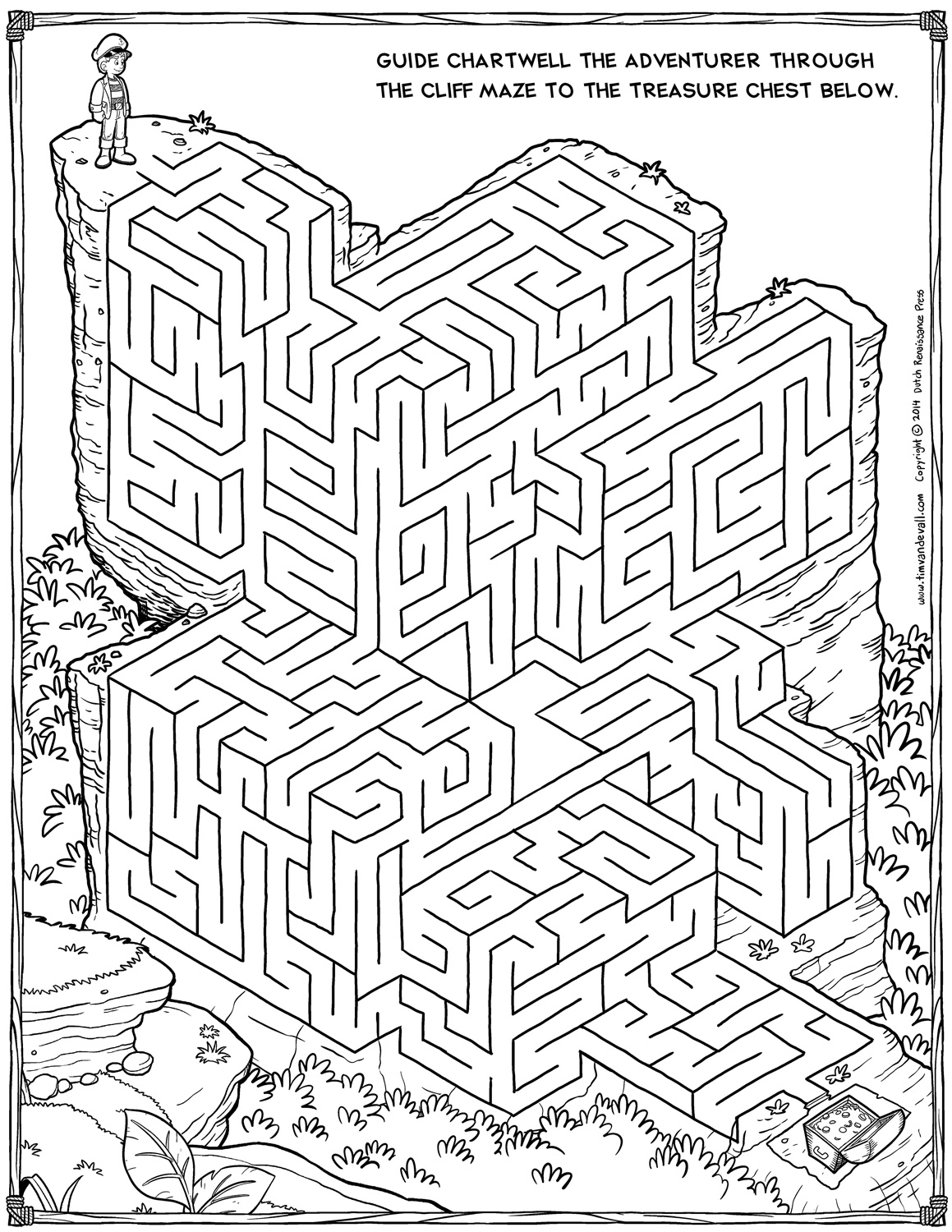 Free Maze Printable Cartoon Adventurer Maze Activity