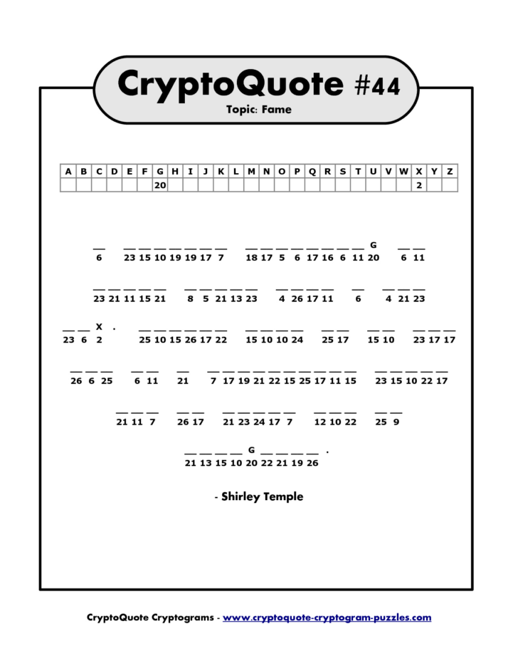 Free Online Printable Cryptogram Puzzles Fanny Printable