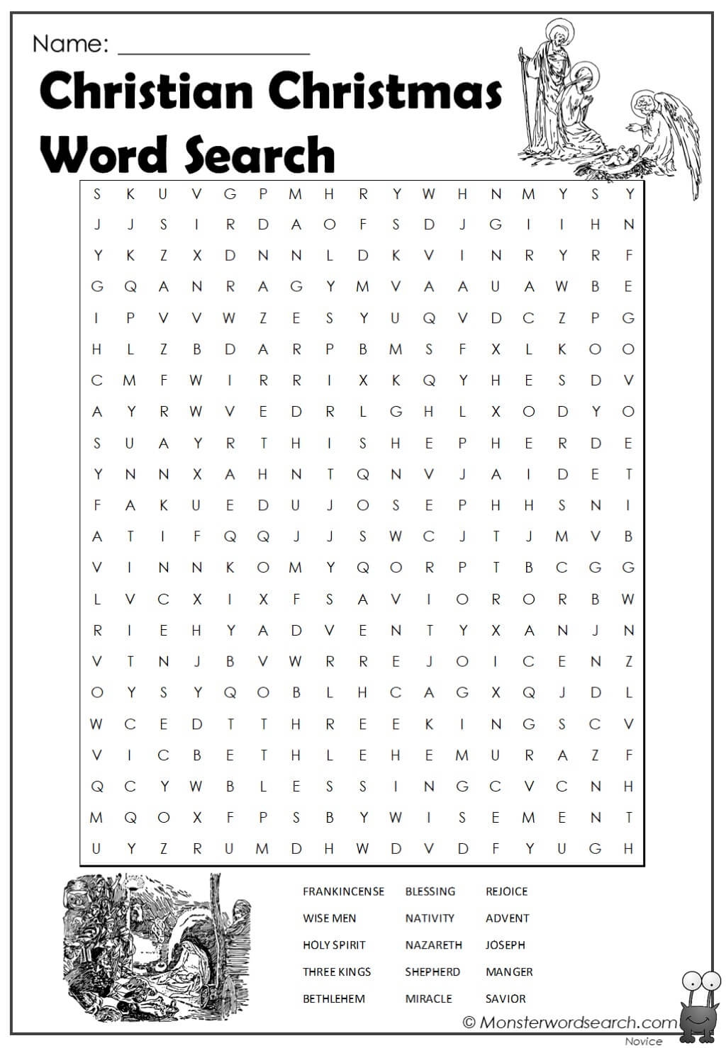 Free Printable Christian Christmas Word Search Puzzles Word Search Maker