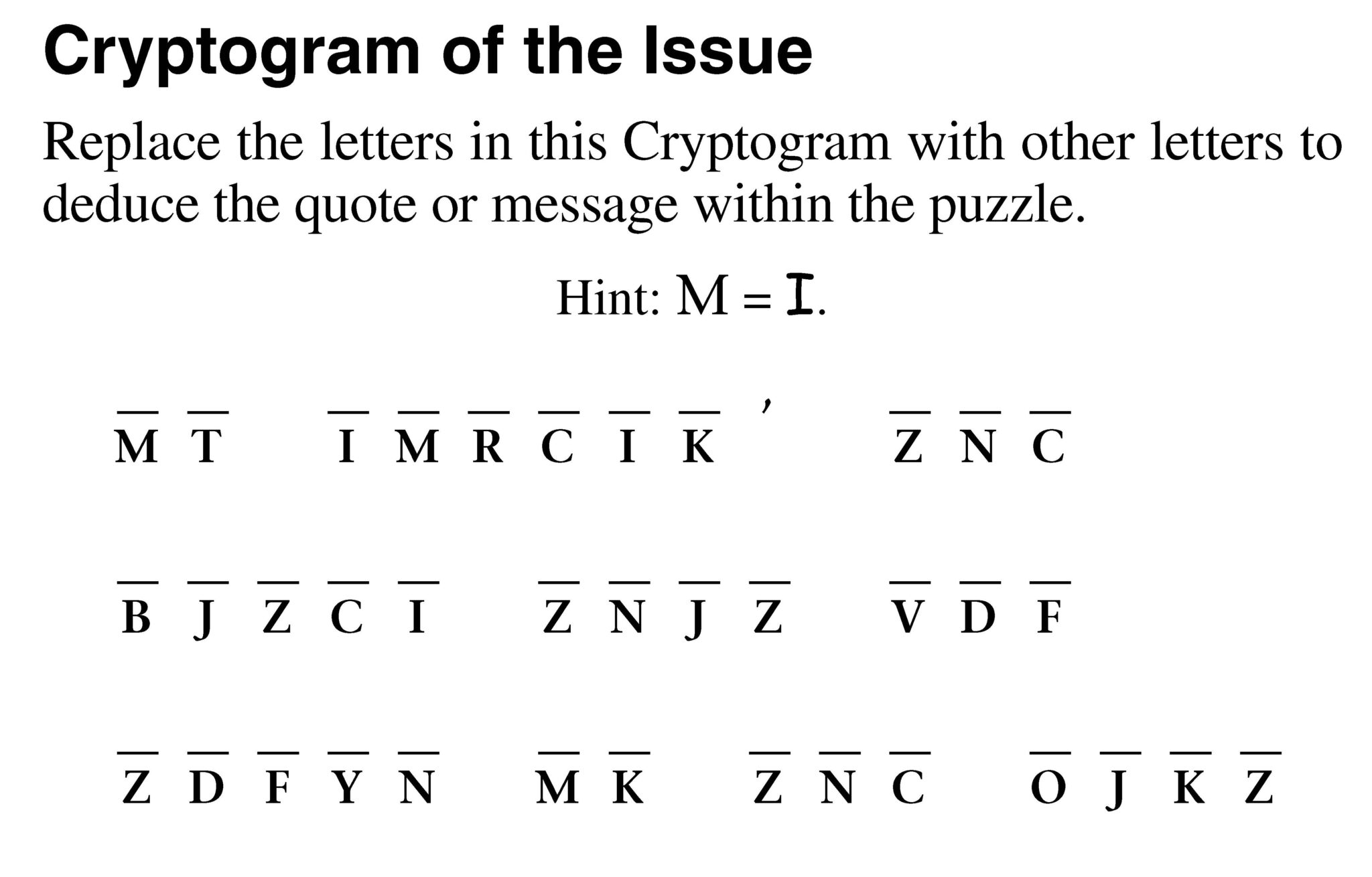 Free Printable Cryptoquip Puzzles Free Printable James Crossword Puzzles