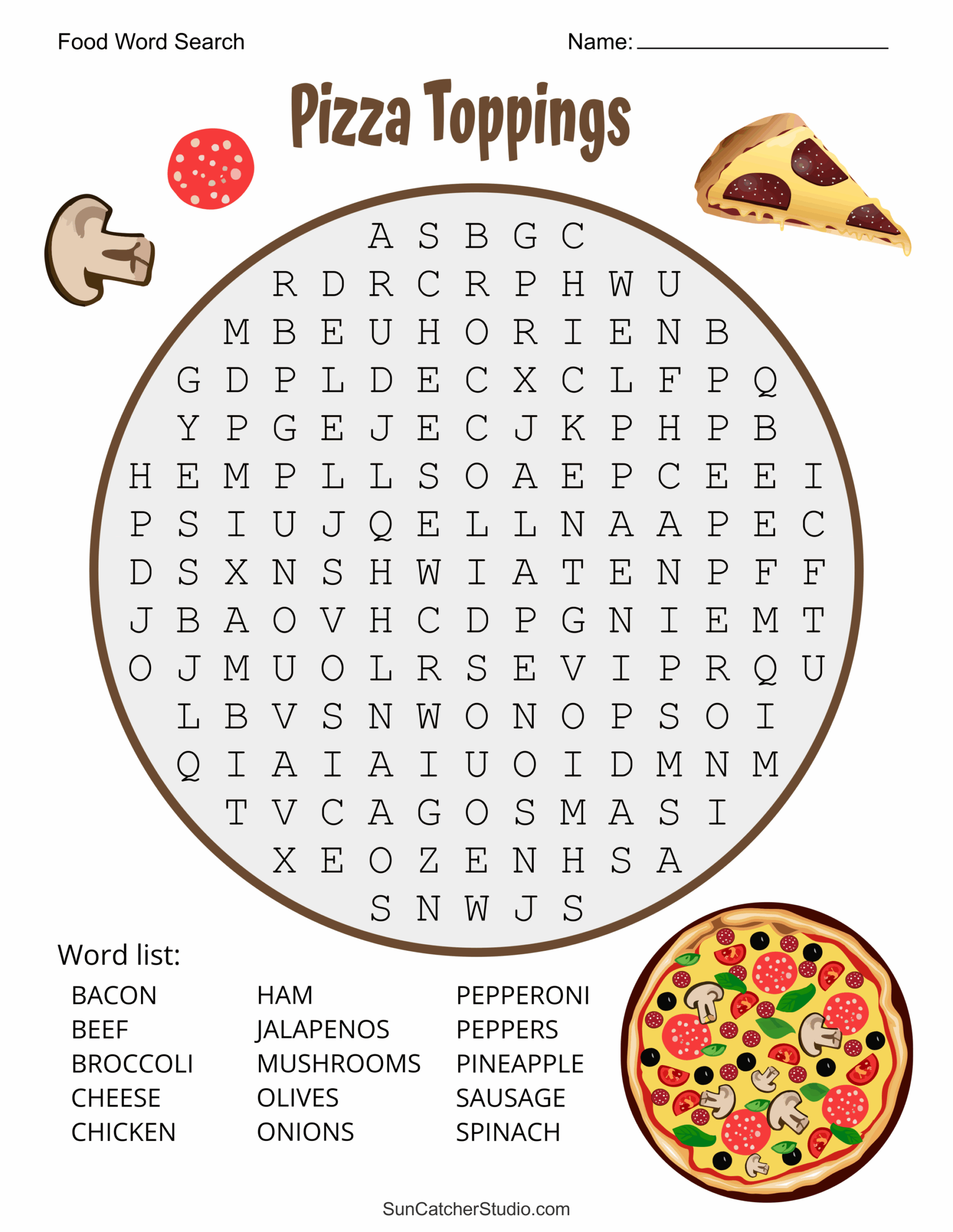 Free Printable Food Word Search Puzzles Jethro Jeff