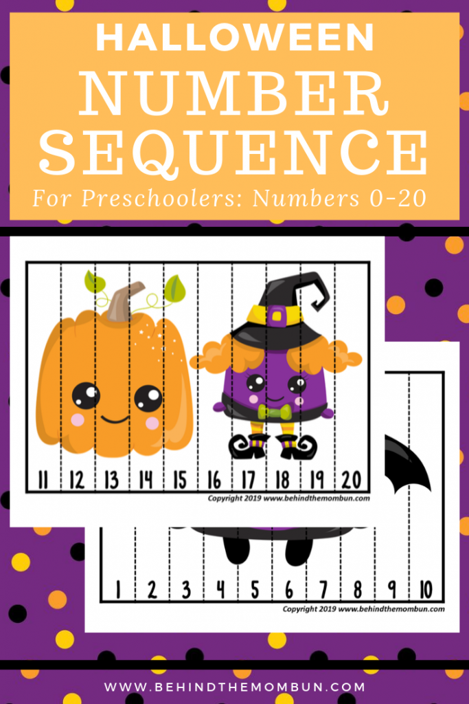 Free Printable Number Sequence Puzzle preschool behind The Mom Bun 1 