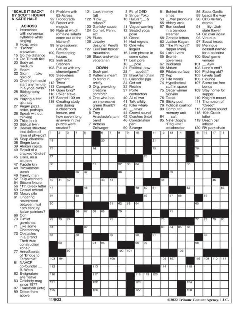 Free Printable Sunday Crossword Puzzles Printable JD