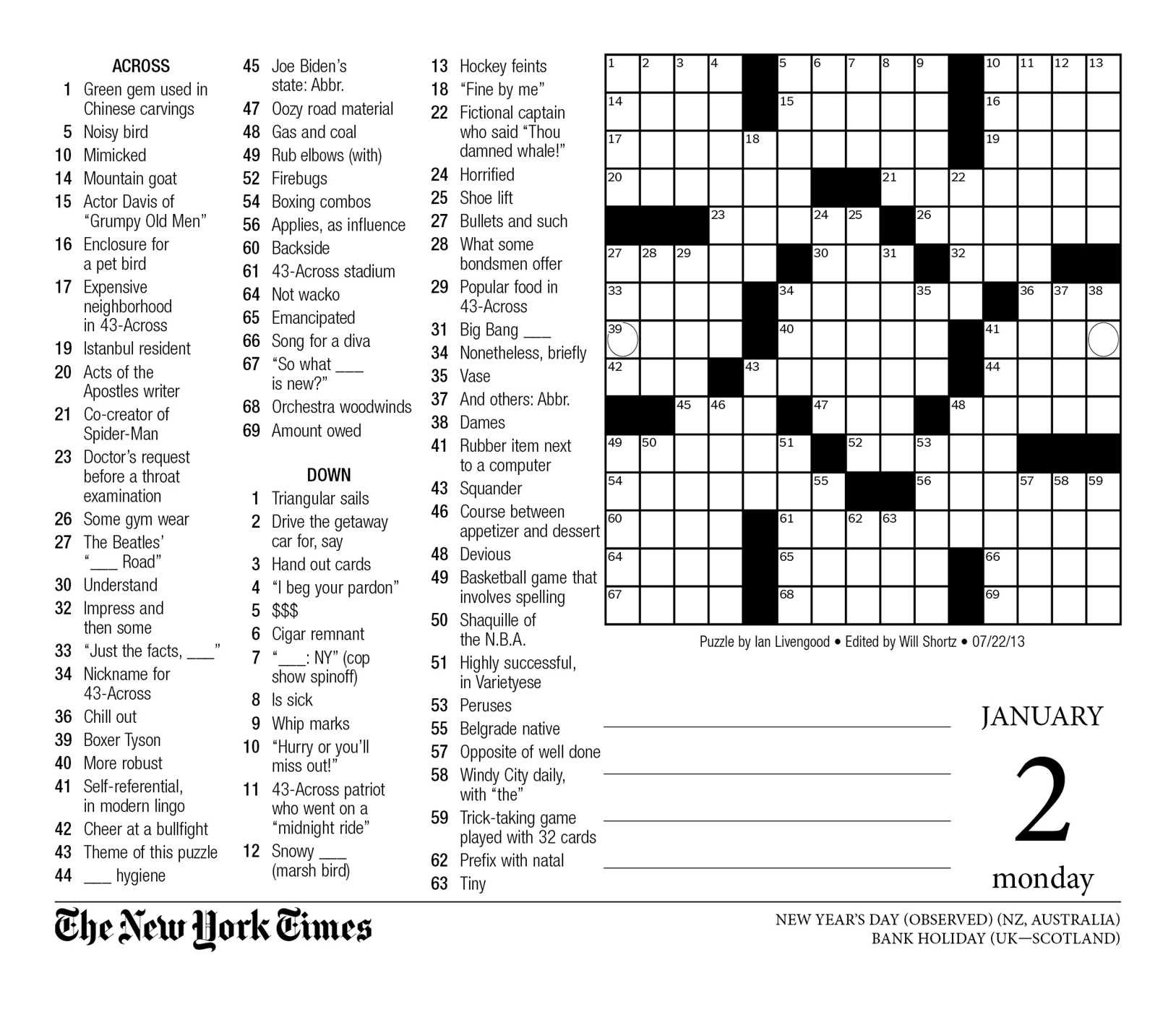 Free Printable Sunday Ny Times Crossword Puzzles Printable Crossword 