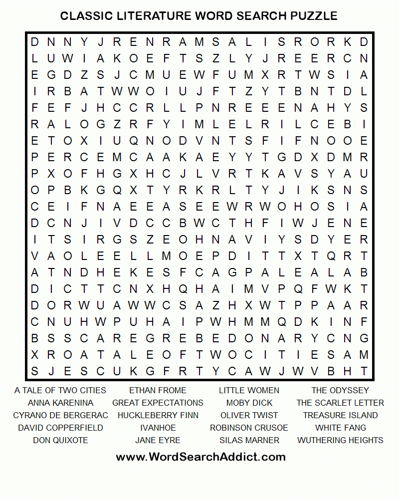 Free Printable Word Search Puzzles Adults Large Print Free Printable