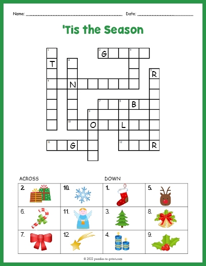Free Printable Xmas Crossword Puzzles Download Free Printable Xmas 