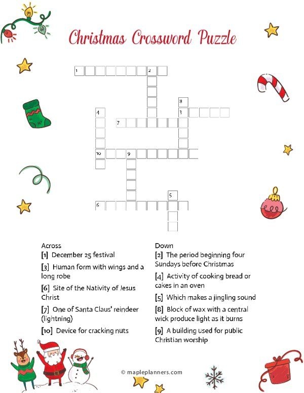 Free Printable Xmas Crossword Puzzles Download Free Printable Xmas
