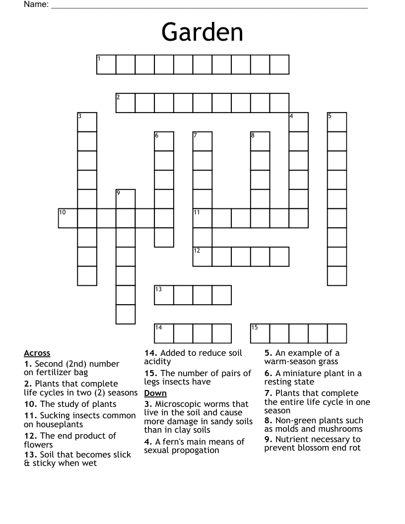 Garden Pests Crossword Clue Summer Crossword Puzzles On This Page 
