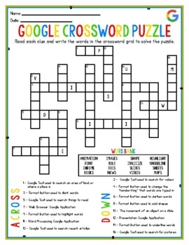 Google Crossword Puzzle By Good Things Come In Threes TPT