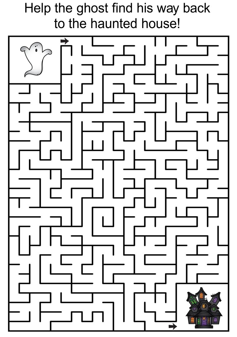 Halloween Mazes And Puzzles 15 Free PDF Printables Printablee