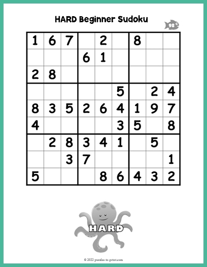 Hard Beginner Sudoku