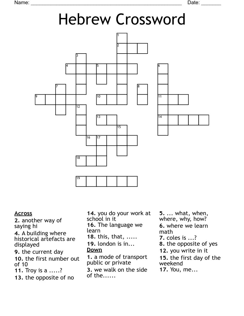 Hebrew Letter Crossword Clue At Netchanablog Blog