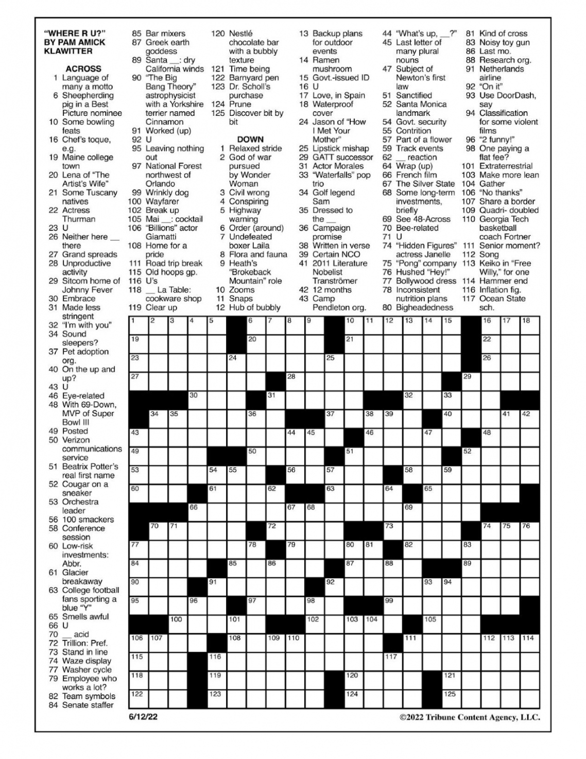 La Times Free Printable Crossword Puzzles FREE Printables