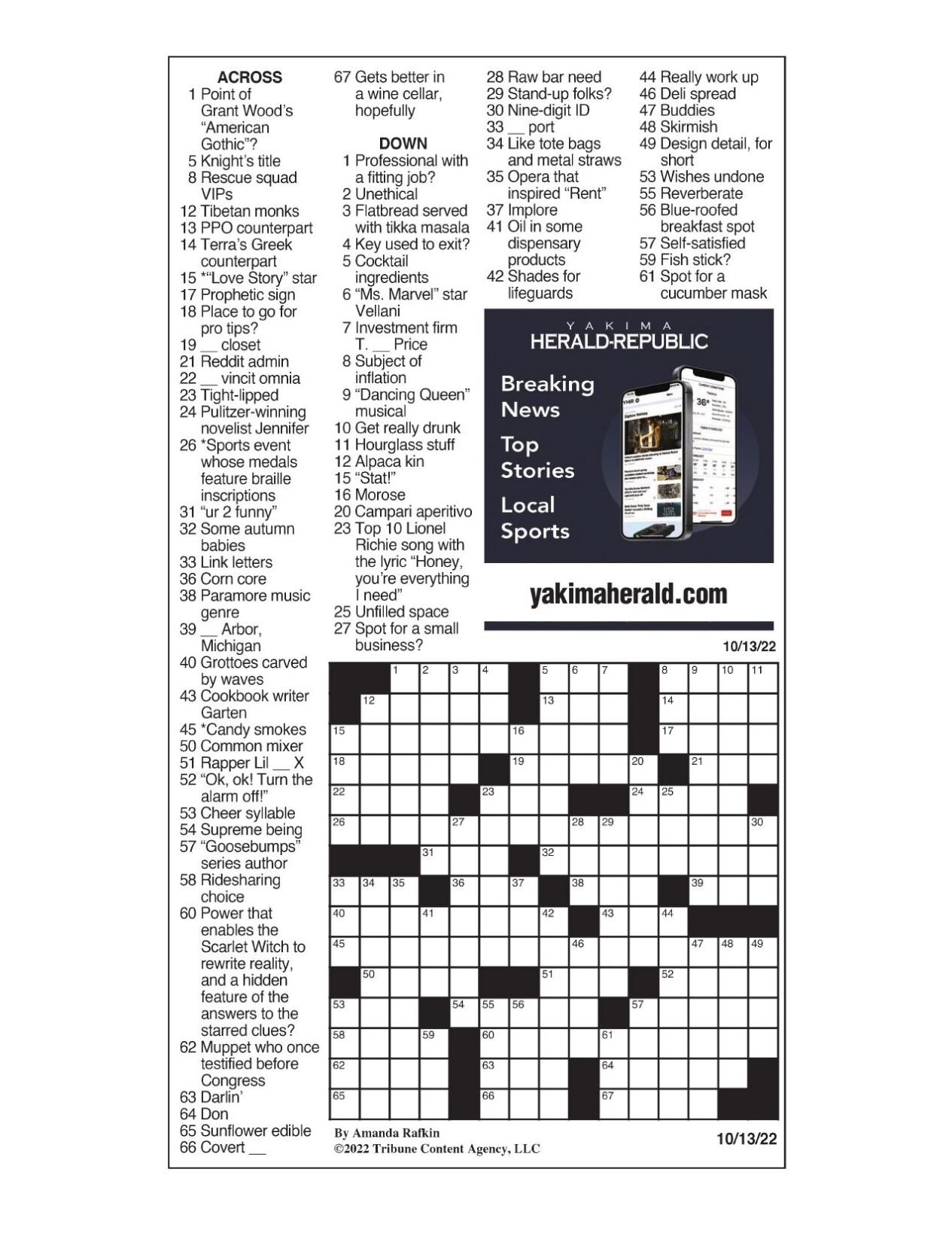 LAT Crossword Oct 13 2022 Crosswords Yakimaherald LAT Crossword Oct 13 2022 Crosswords Yakimaherald