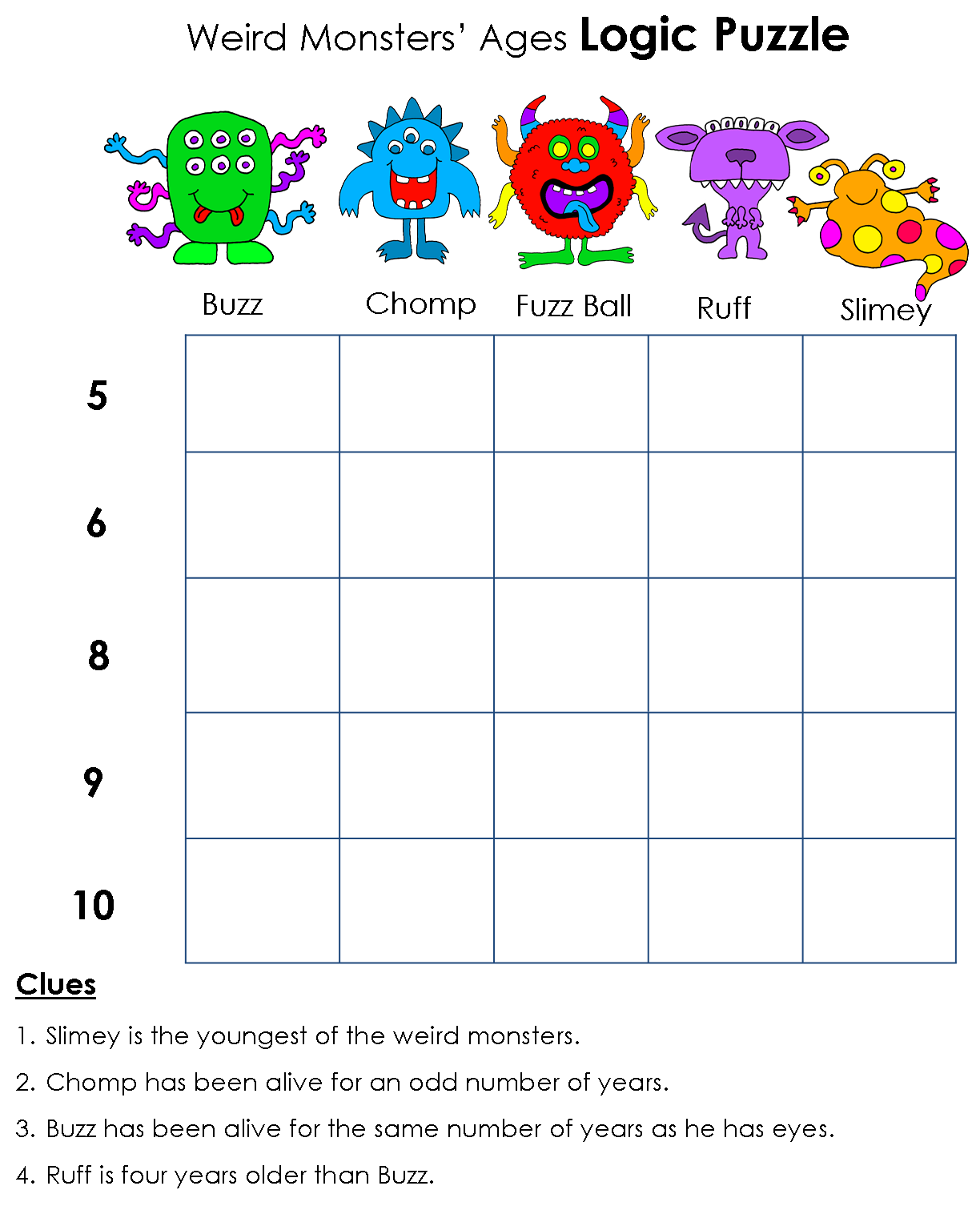 Logic Puzzles Game Printable Printable Logic Puzzles