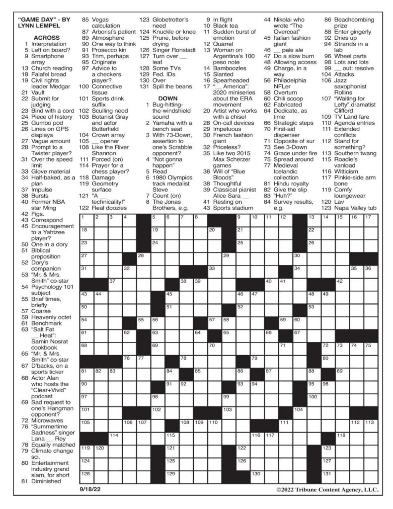 Los Angeles Times Crossword Puzzle Printable Free Crossword Puzzles 