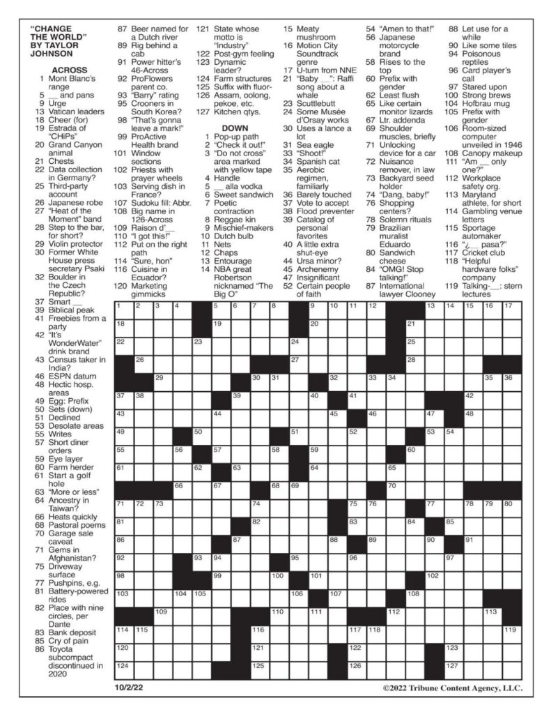 Los Angeles Times Crossword Puzzle Printable Free Crossword Puzzles