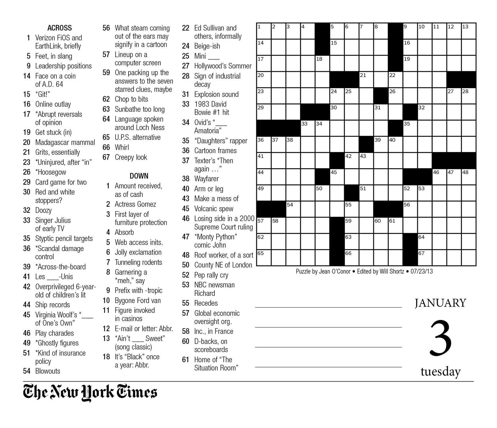 Los Angeles Times Sunday Crossword Puzzle Tribune Content Agency 