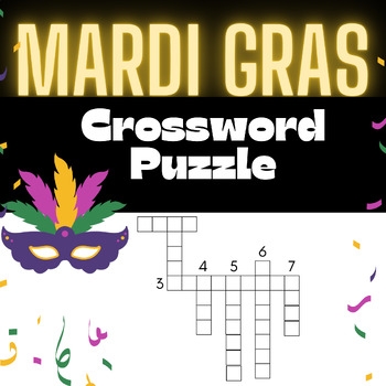 Mardi Gras Crossword Puzzle Activity Worksheet Simply Starkey By Simply 