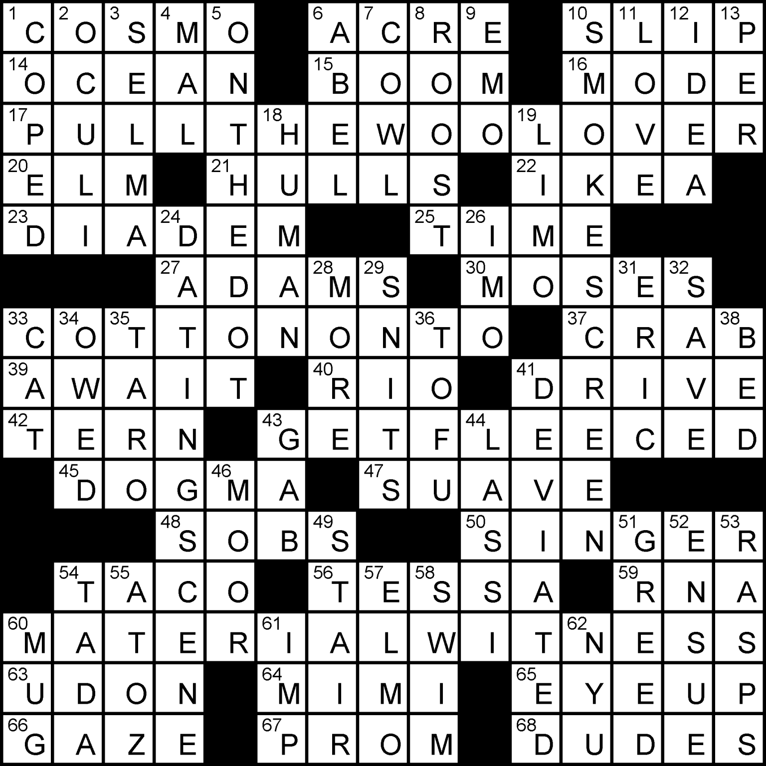 Merl Reagle Sunday Crossword Answers 62