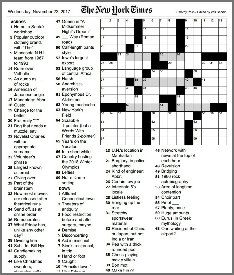 New York Times Crossword May 25 2024 Dacey Krystalle