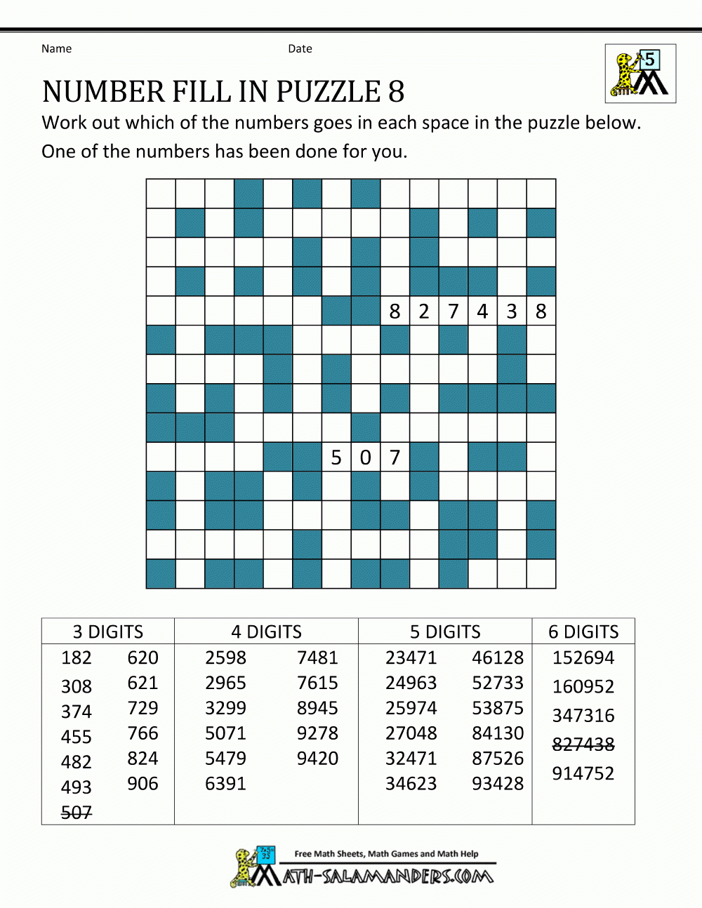 Number Fill In Puzzles Free Printable Fill In Puzzles Online Free 
