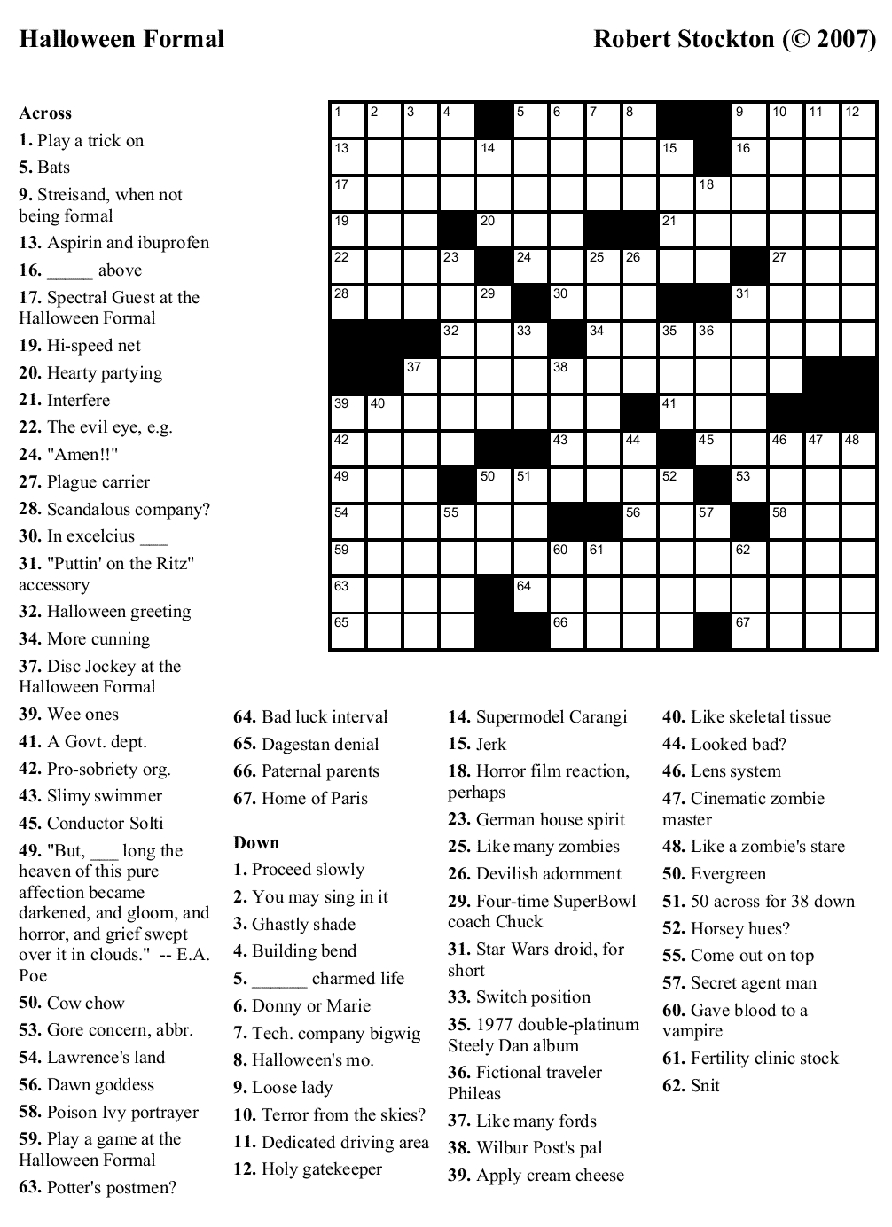 October 2022 Printable Crossword Puzzles Mary Crossword Puzzles