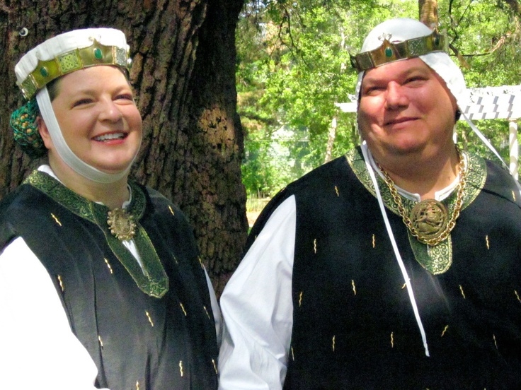 Our Garb For Our First Court As Baron And Baroness Of An Crosaire 