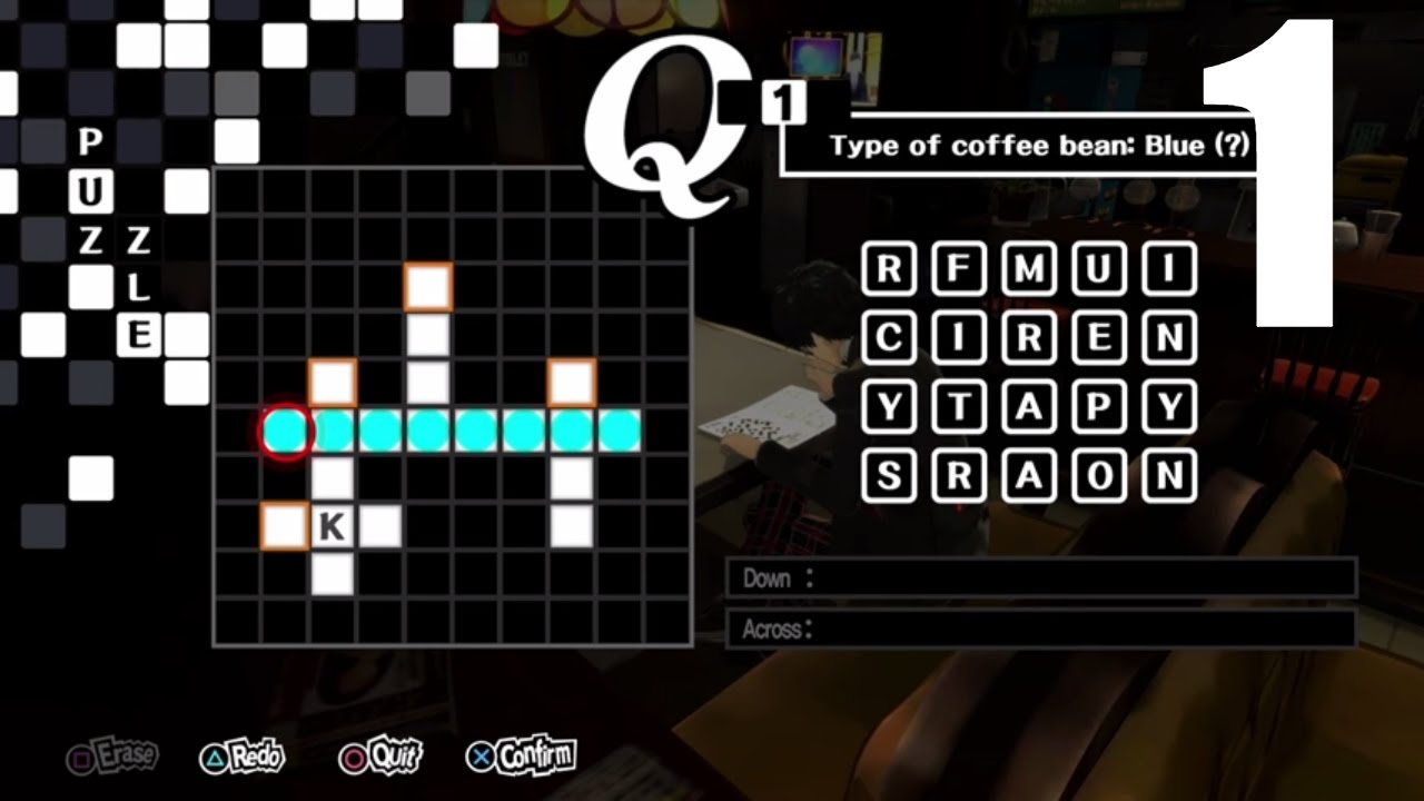 Persona 5 Knowlege Crossword Puzzles Gameplay YouTube